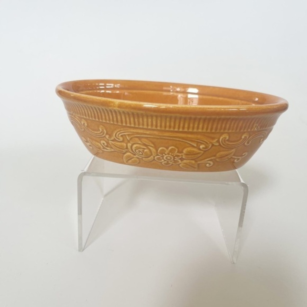 Vintage HLC Oven Serve Small Oval Baker - Pumpkin Orange